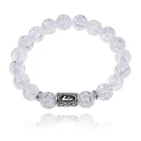 Браслет с руной Лагуз и синт.камнем Сахарный кварц BSRM-11-16