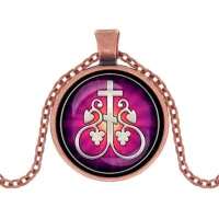 Кулон, цвет медь, с цепочкой, Крест Виноградная лоза C1003030