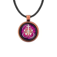 Кулон, цвет медь, со шнурком, Крест Виноградная лоза C1003031