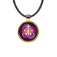 Кулон, цвет золото, со шнурком, Крест Виноградная лоза C1003033