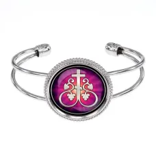 Браслет металлический, цвет серебро, Крест Виноградная лоза C1003034