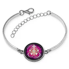 Браслет металлический, цвет серебро, Крест Виноградная лоза C1003046