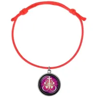 Браслет из красного шнура, Крест Виноградная лоза C1003052