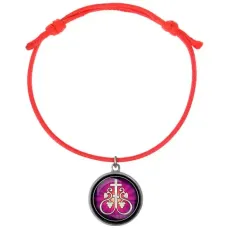 Браслет из красного шнура, Крест Виноградная лоза C1003052