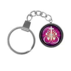 Брелок, нержавеющая сталь, с кольцом для ключей, Крест Виноградная лоза C1003061