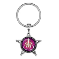 Звезда-брелок, металл, Крест Виноградная лоза C1003065