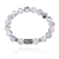 Браслет с руной Уруз и нат.камнем Кахолонг BSRM-13-07