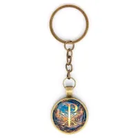 Круглый брелок, цвет бронза, с цепочкой, Хризма C1004018
