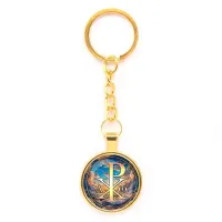Круглый брелок, цвет золото, с цепочкой, Хризма C1004020