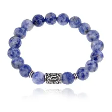 Браслет с руной Уруз и нат.камнем Содалит BSRM-13-18