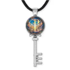 Кулон ключ, цвет серебро, со шнурком, Хризма C1004043