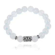 Браслет с руной Перт и синт.камнем Лунный камень BSRM-14-11