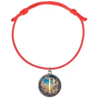 Браслет из красного шнура, Хризма C1004052