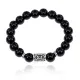 Браслет с руной Перт и нат.камнем Черный агат BSRM-14-23