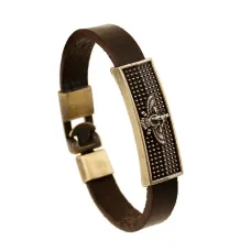 Кожаный браслет Крылатое Солнце, 183х12 мм BS329-3