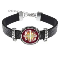 Кожаный браслет, Крест Просфорный Константиновский C1005011