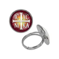 Кольцо металлическое, цвет серебро, Крест Просфорный Константиновский C1005015