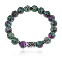 Браслет с руной Наутиз и синт. камнем Цоизит BSRM-15-22