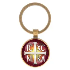 Круглый брелок, цвет бронза, Крест Просфорный Константиновский C1005017