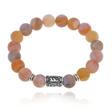 Браслет с руной Феху и нат.камнем Африканский агат BSRM-17-04