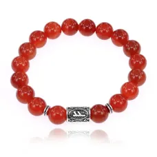 Браслет с руной Феху и нат.камнем Сердолик BSRM-17-17