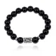 Браслет с руной Феху и нат.камнем Черный агат BSRM-17-23