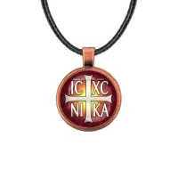 Кулон, цвет медь, со шнурком, Крест Просфорный Константиновский C1005031