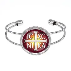 Браслет металлический, цвет серебро, Крест Просфорный Константиновский C1005034