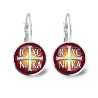 Серьги металлические, Крест Просфорный Константиновский C1005038