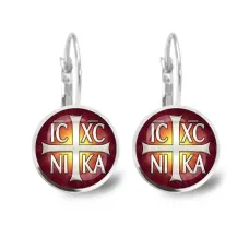 Серьги металлические, Крест Просфорный Константиновский C1005038