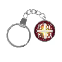 Брелок, нержавеющая сталь, с кольцом для ключей, Крест Просфорный Константиновский C1005061