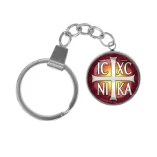 Брелок, нержавеющая сталь, с кольцом для ключей, Крест Просфорный Константиновский C1005061