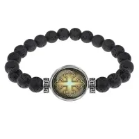 Браслет из лавы, Крест Трилистниковый C1006003