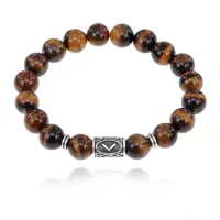 Браслет с руной Кеназ и нат.камнем Тигровый глаз BSRM-19-19