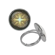 Кольцо металлическое, цвет серебро, Крест Трилистниковый C1006015