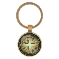 Круглый брелок, цвет бронза, Крест Трилистниковый C1006017