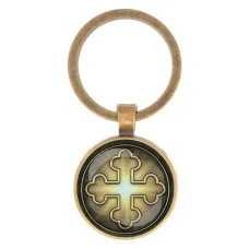 Круглый брелок, цвет бронза, Крест Трилистниковый C1006017
