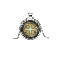 Кулон, цвет серебро, с цепочкой, Крест Трилистниковый C1006026