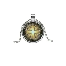 Кулон, цвет серебро, с цепочкой, Крест Трилистниковый C1006026