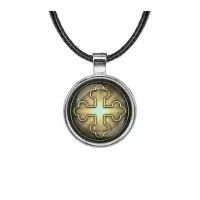 Кулон, цвет серебро, со шнурком, Крест Трилистниковый C1006027