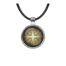 Кулон, цвет серебро, со шнурком, Крест Трилистниковый C1006027