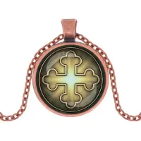 Кулон, цвет медь, с цепочкой, Крест Трилистниковый C1006030