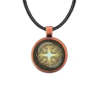 Кулон, цвет медь, со шнурком, Крест Трилистниковый C1006031