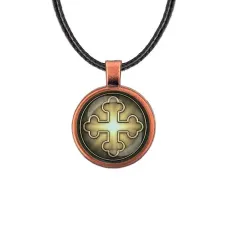 Кулон, цвет медь, со шнурком, Крест Трилистниковый C1006031