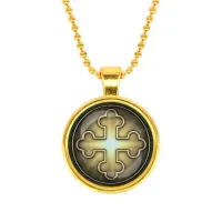 Кулон, цвет золото, с цепочкой, Крест Трилистниковый C1006032