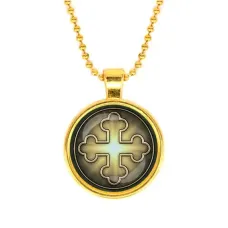 Кулон, цвет золото, с цепочкой, Крест Трилистниковый C1006032