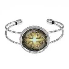 Браслет металлический, цвет серебро, Крест Трилистниковый C1006034