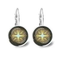 Серьги металлические, Крест Трилистниковый C1006038