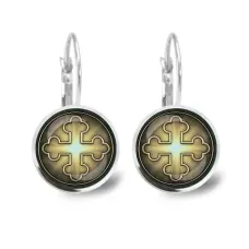 Серьги металлические, Крест Трилистниковый C1006038