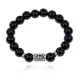 Браслет с руной Тейваз и нат. камнем Черный агат BSRM-20-23